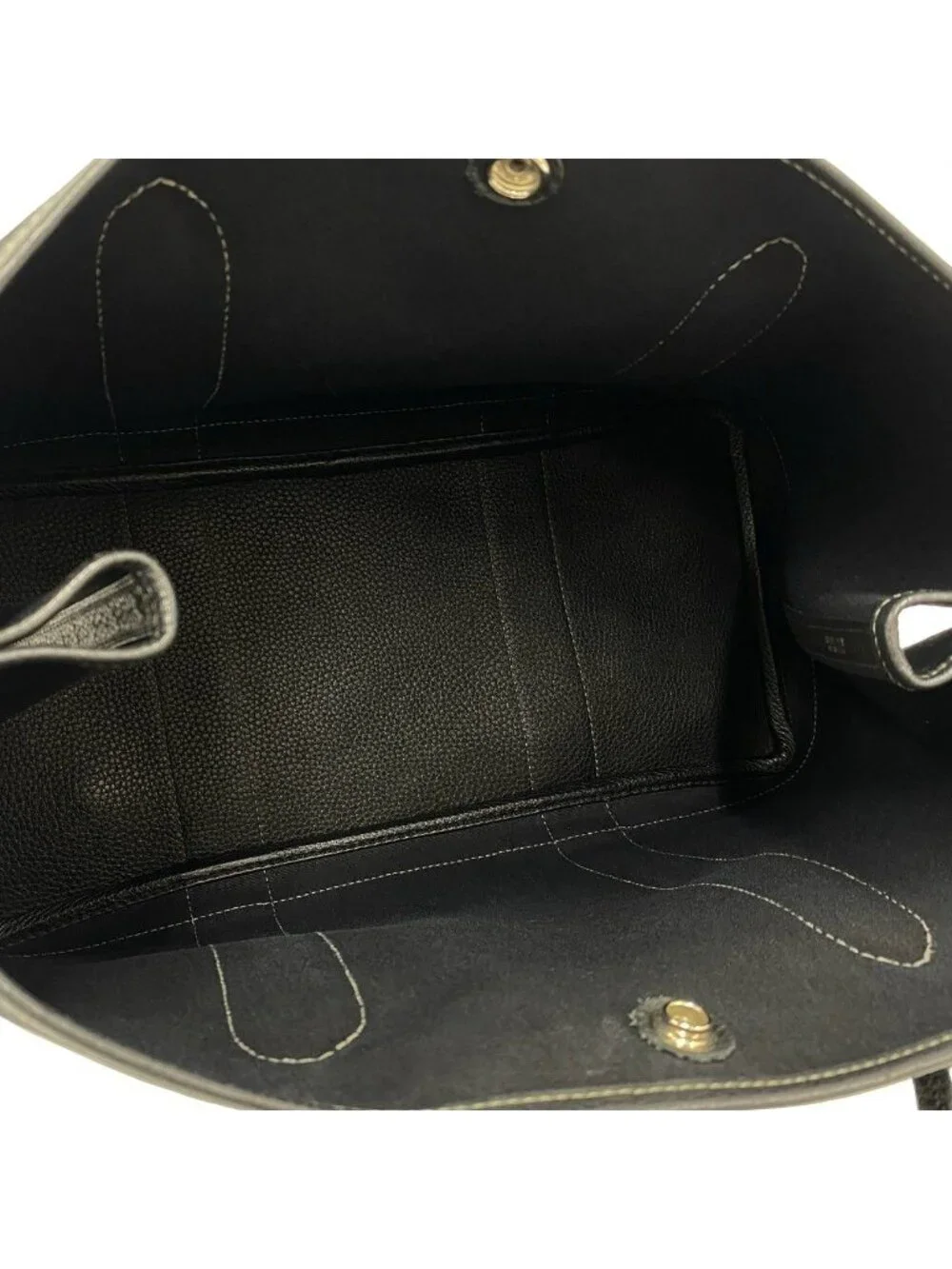 Hermes Garden Party PM Toile Officier Buffalo Tote Bag Black